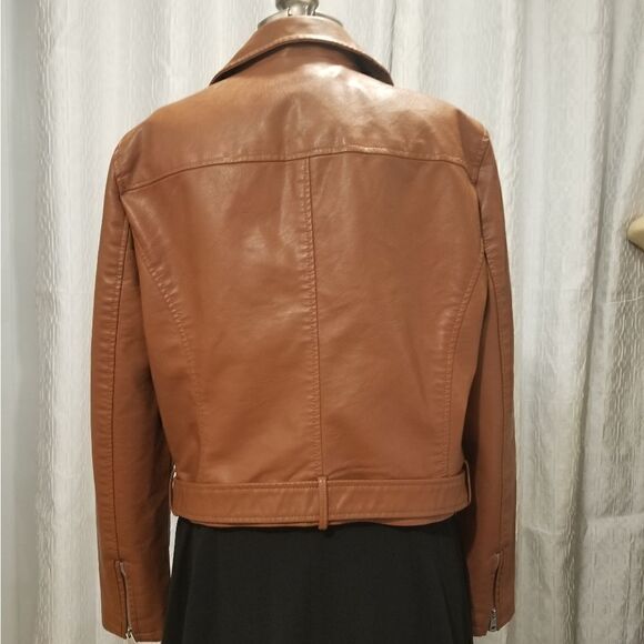 Levi’s Faux Moto Leather Jacket new with tags from Nordstrom XL Camel brown - Picture 9 of 13